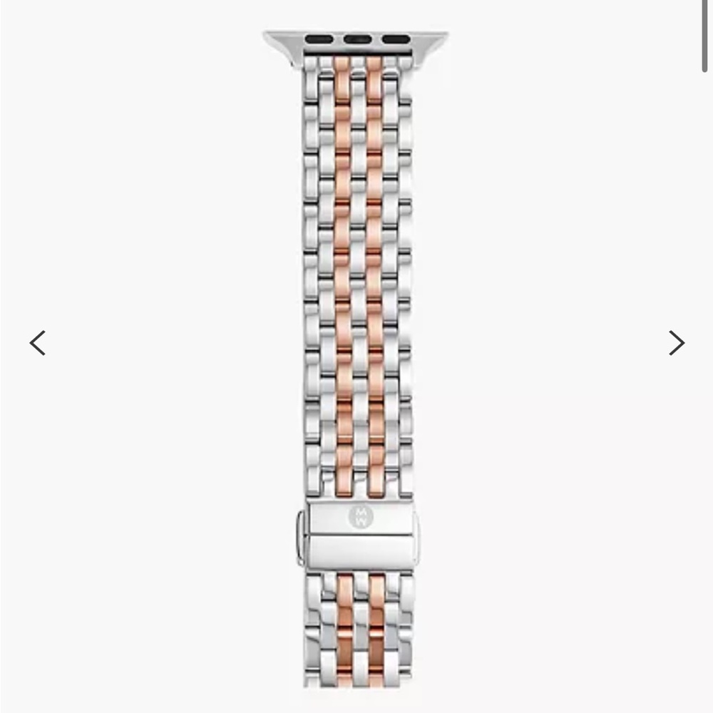 Michele Apple Watch Band Two Tone Rose Gold Stainless